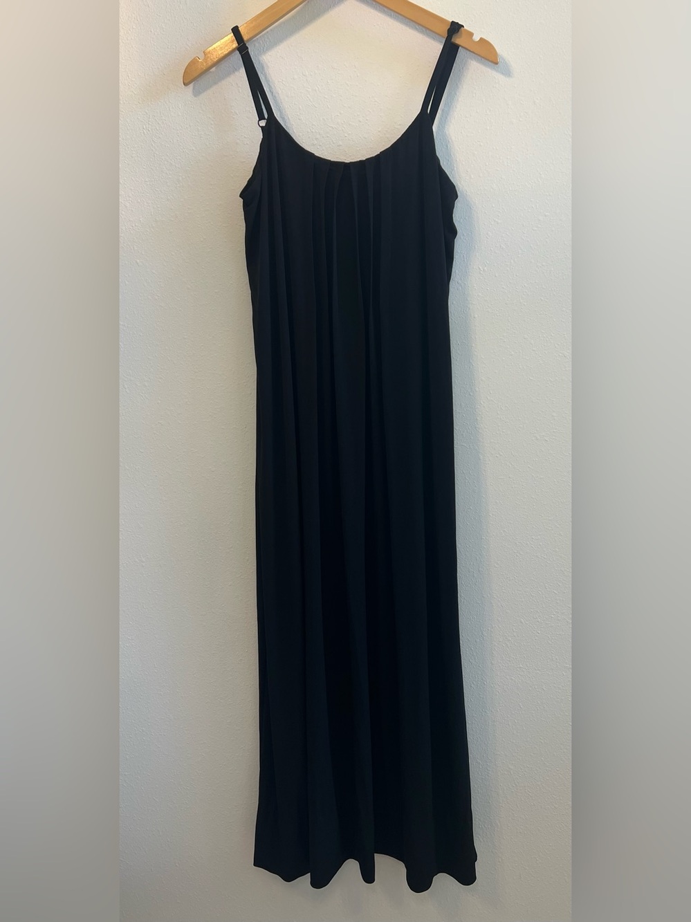 Calvin Klein Black Maxi Pleated Slip Dress